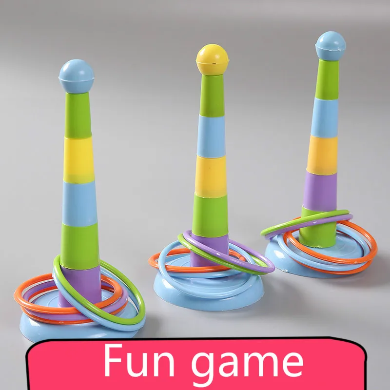 

1 set Mini props Indoor Outdoor Colorful Piling Ring Separable Throw Circle for Children Kid Toy Sport Funny Family Game