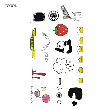 

HXMAN Cartoon Food Children Temporary Tattoo Sticker Waterproof Fashion Fake Body Art Tattoos 9.8X6cm Kids Face Tatoo MX-009