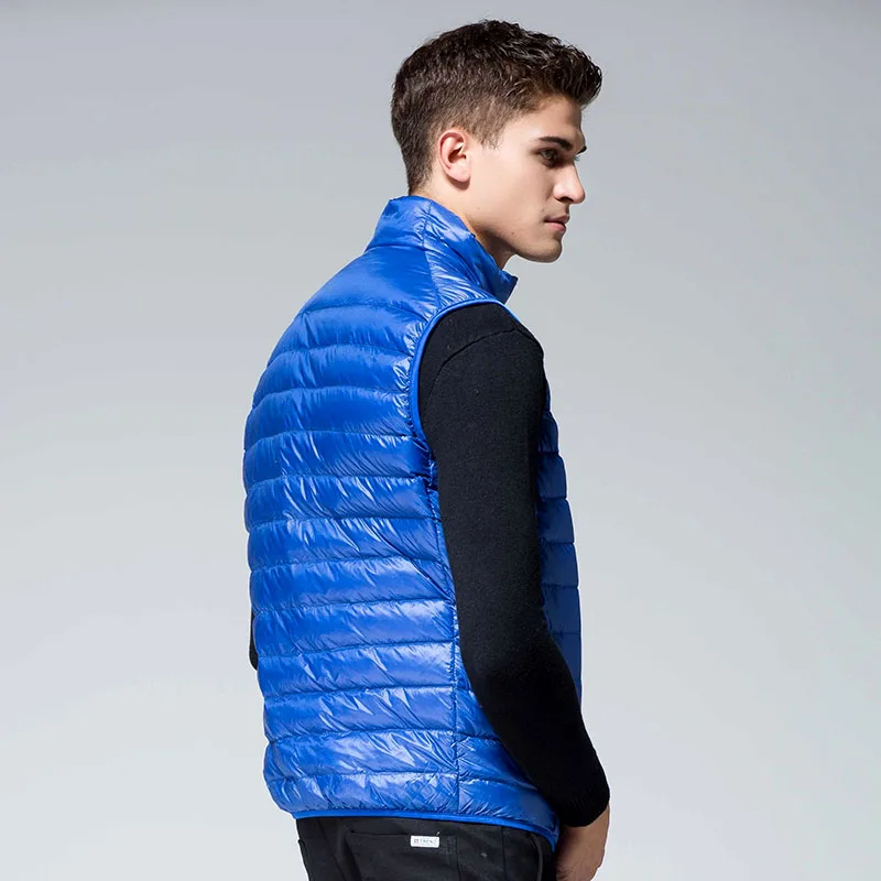 WEINIANUO зимний жилет пальто Для мужчин без рукавов мужской пуховой Куртки Slim Fit