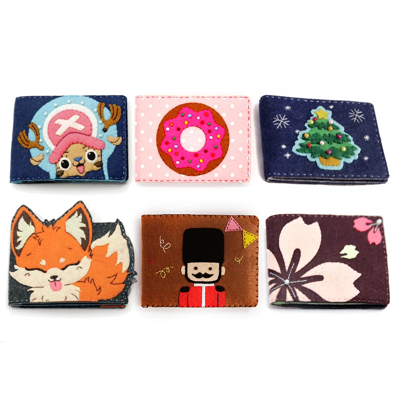 

6 Styles Felt Cloth Girls Driving License Bag Handmade Sewing Credit Card Holder Cover Felt DIY Craft Package