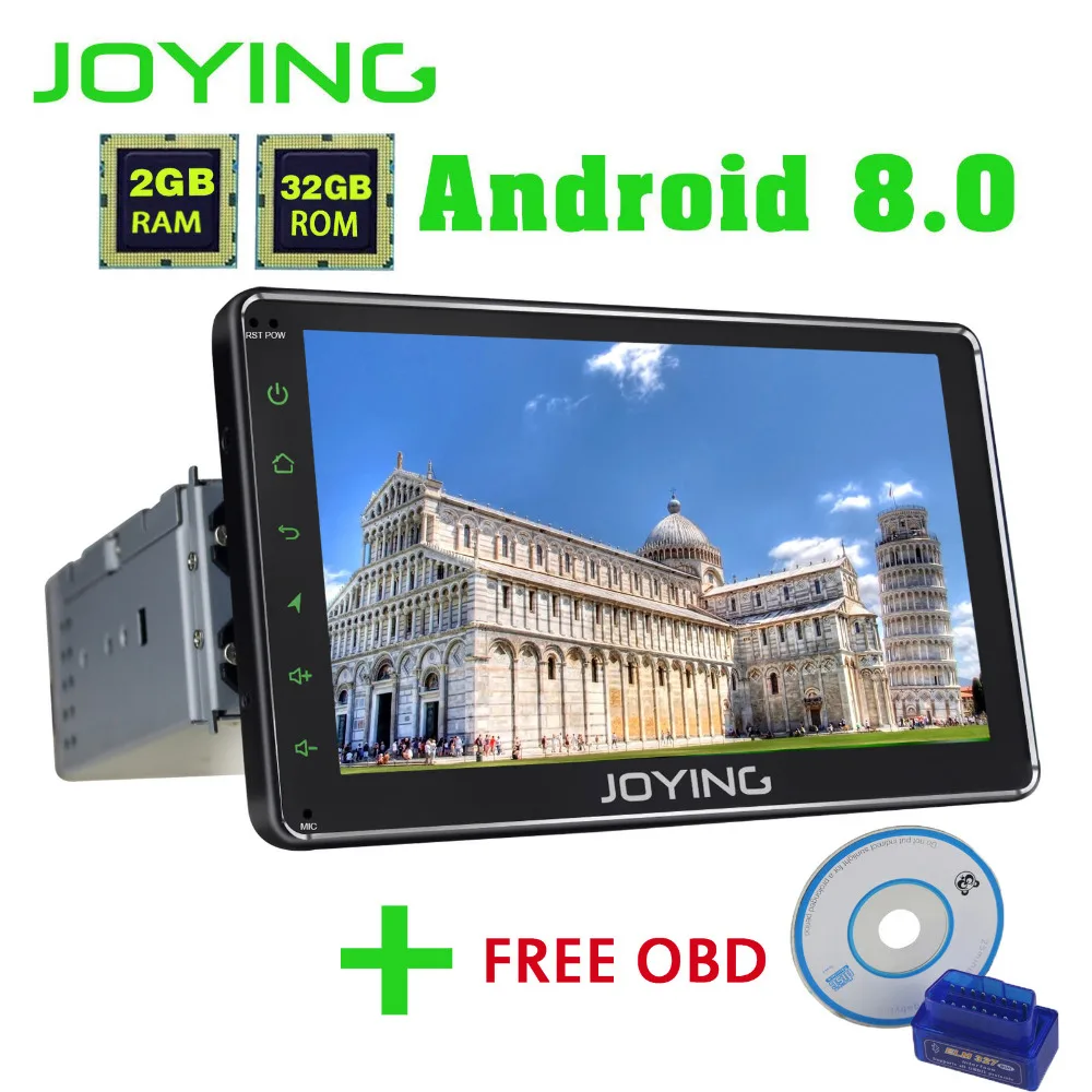 

JOYING 1 Din 7'' Android 8.0 GPS Car Radio Octa Core HD Touch Screen Autoradio 2GB RAM Support Bluetooth Carplay With Free OBD2