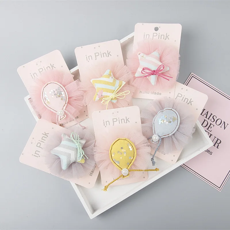 

Korean Fashion Children Headdress Balloon Stars Mesh Hairpins Girl Princess Creative Beautiful Hair Clip Hair Accessories
