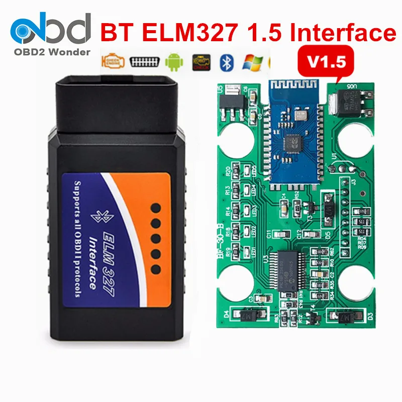 Best Price Bluetooth ELM327 OBD II V1.5 Car Diagnostic Scanner ELM 327 OBD OBDII Code Reader