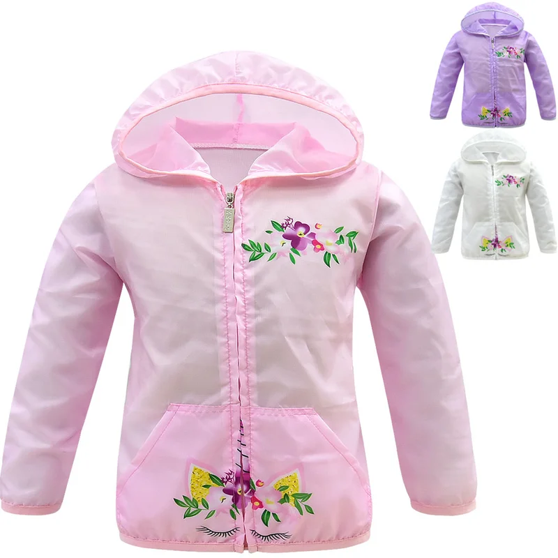 

New children's sun protection clothing Unicorn girls air conditioning shirt girls sunscreen children's jacket hoodies