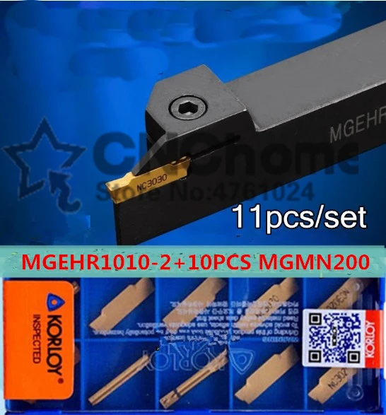 

MGEHR1010-2 1pcs+ 10pcs MGMN200-G = 11pcs/set CNC lathe tools NC3020/NC3030 Machining steel Free shipping