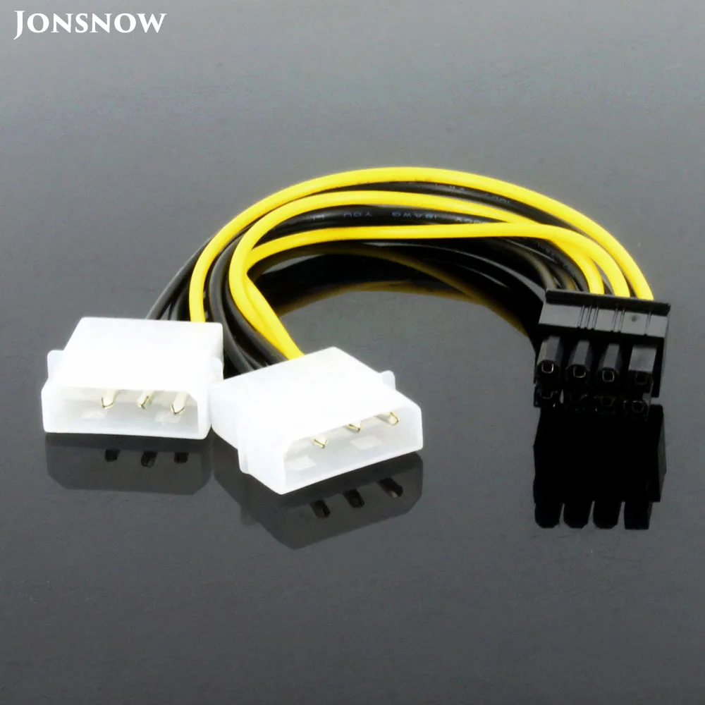 JONSNOW 8 контактный штекер на 2 IDE двойной 4 Molex Female PCI E внешняя Видеокарта адаптер