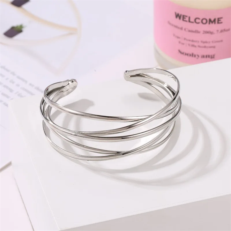 Fashion Geometric Gold Hollow Indian Cuff Bangles Bracelets for Women Adjustable Open Female Bangle Bracelet Womens Jewellery