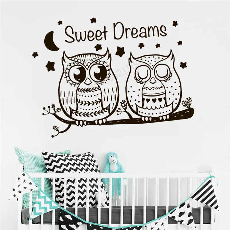 

Wall Art Sticker Owl Decal Text Dress Up Poster Vinyl Removeable Mural Waterproof Trees Nursery Decoration Kidsroom Decor LY503