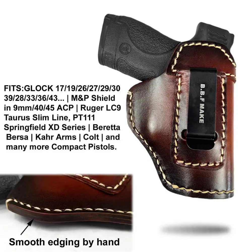 B.B.F MAKE Gun Holster Leather S & W М P щит Глок 17 19 22 23 26 27 32 33 42 43/Спрингфилд XDS с доски кобуры
