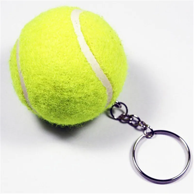 

Creative Artificial 3D Tennis Ball Keychain Pendant Keyring Sports Lovely Key Chain Mini Sports Key Chain Who love sports Gifts