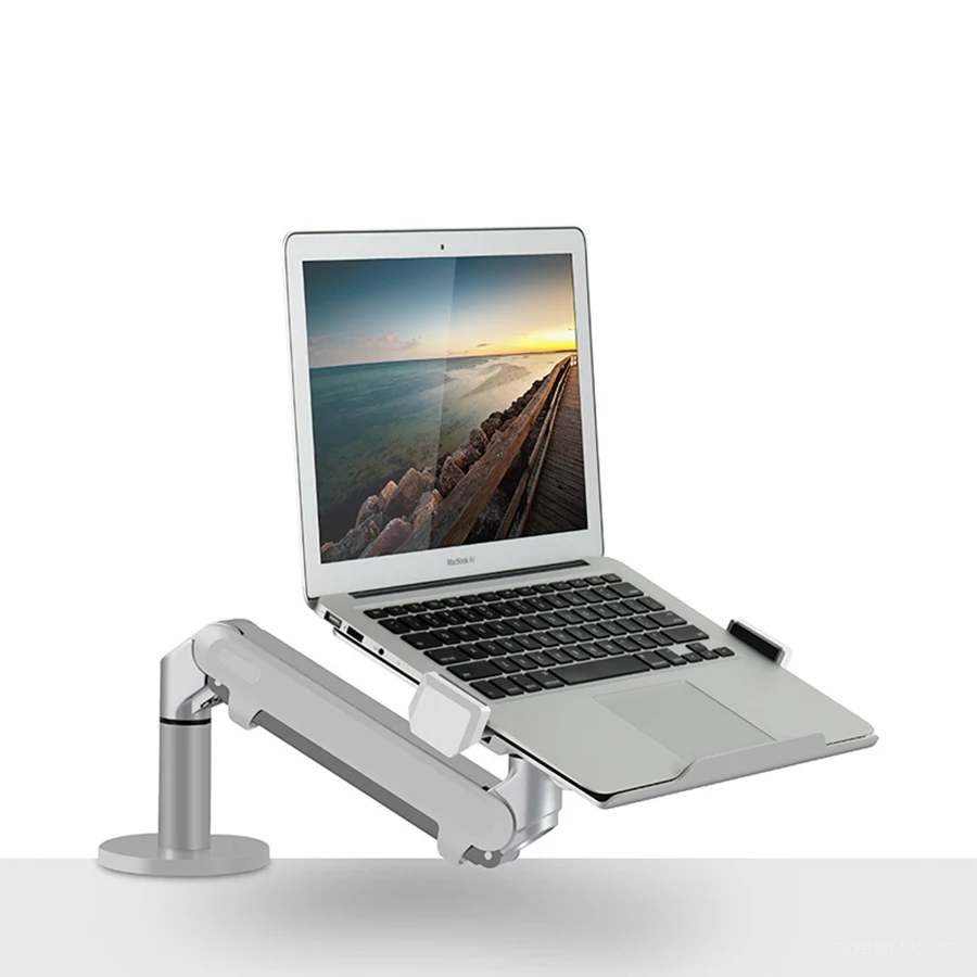 OZ-1S Aluminum 2 in 1 Mount 12-17 inch Laptop Holder + 17-32 inch Monitor Holder Gas Strut Arm Desk