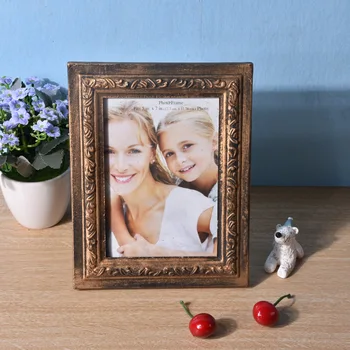 

Antique Gold Photo Frame For Picture Square Golden Picture Frame Baby Retro Poto Frame Royal Style Home Vintage Fhoto Frame