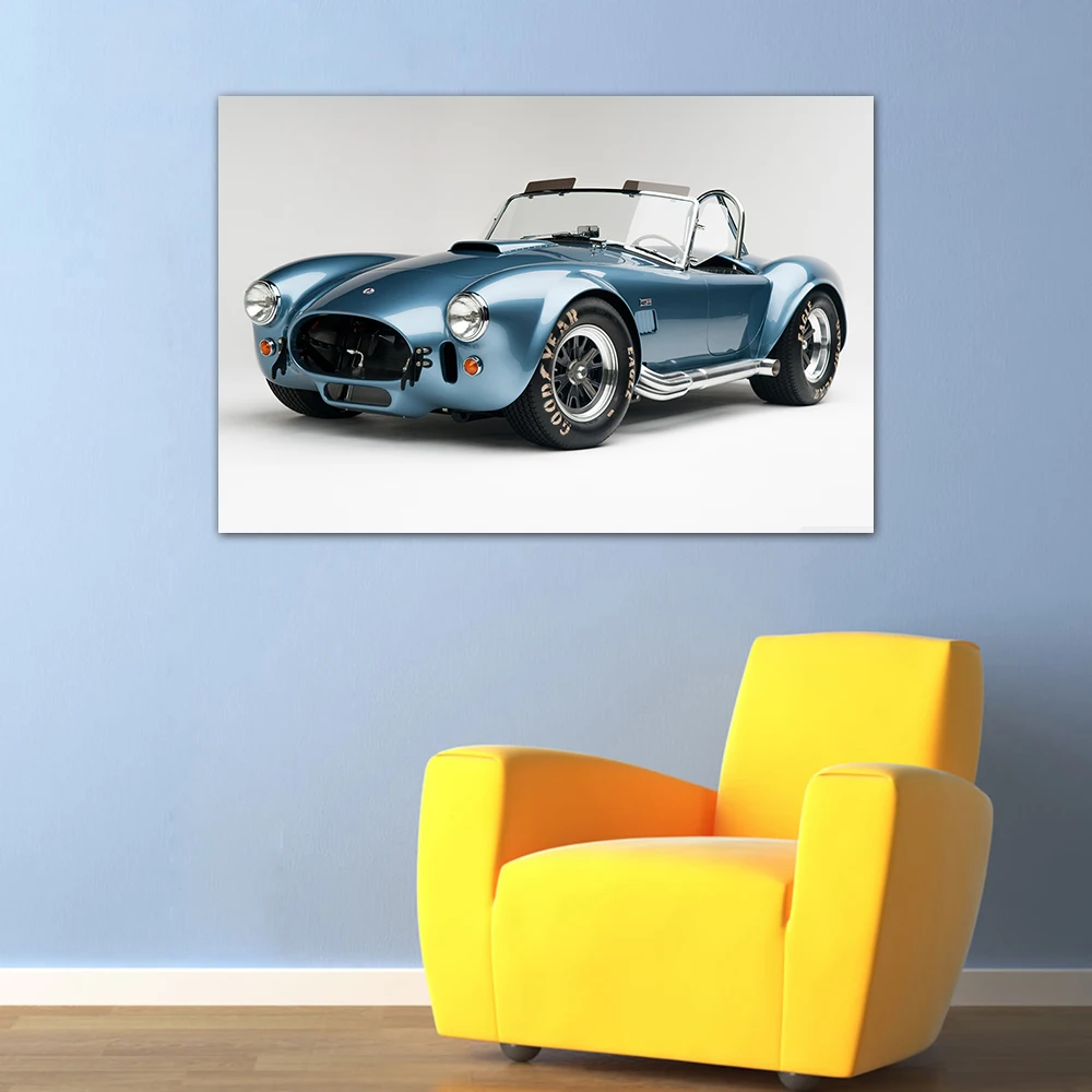 AC Cobra Shelby Classic Car Framed Canvas Photo Wall Art Picture Home Decor