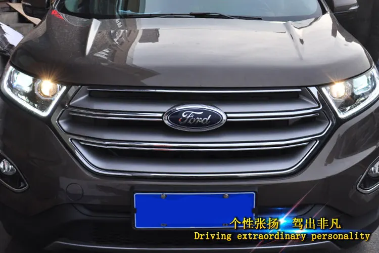 Глава автомобиля укладки светодиодный фара для Ford край светодиодный фары- для Ford Edge drl H7 hid Би-ксеноновые линзы ближнего света