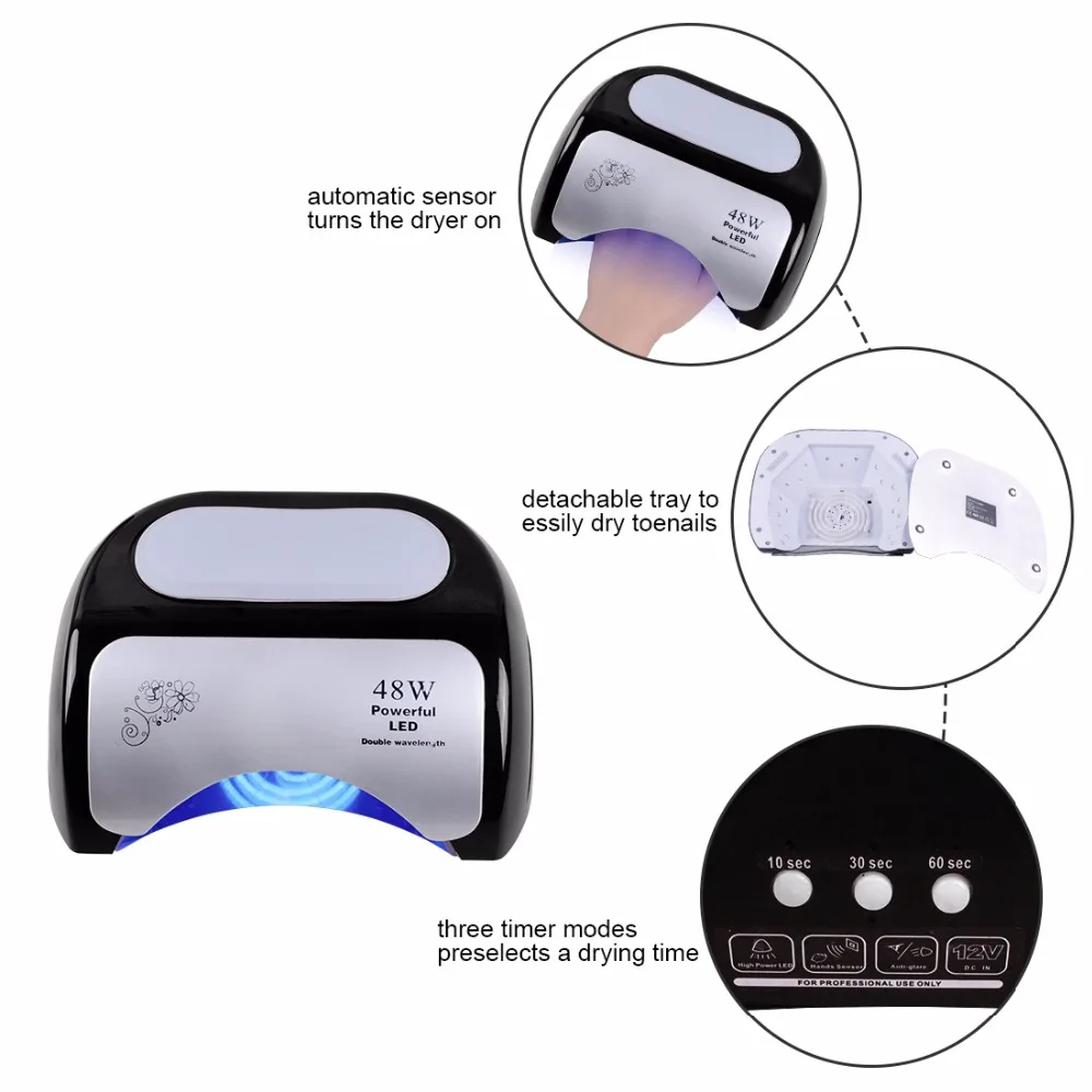  Biutee 48W CCFL Nail Dryer Polish Machine UV Lamp LED Lamp Nail Lamp for Curing Nail Polish Gel Nai