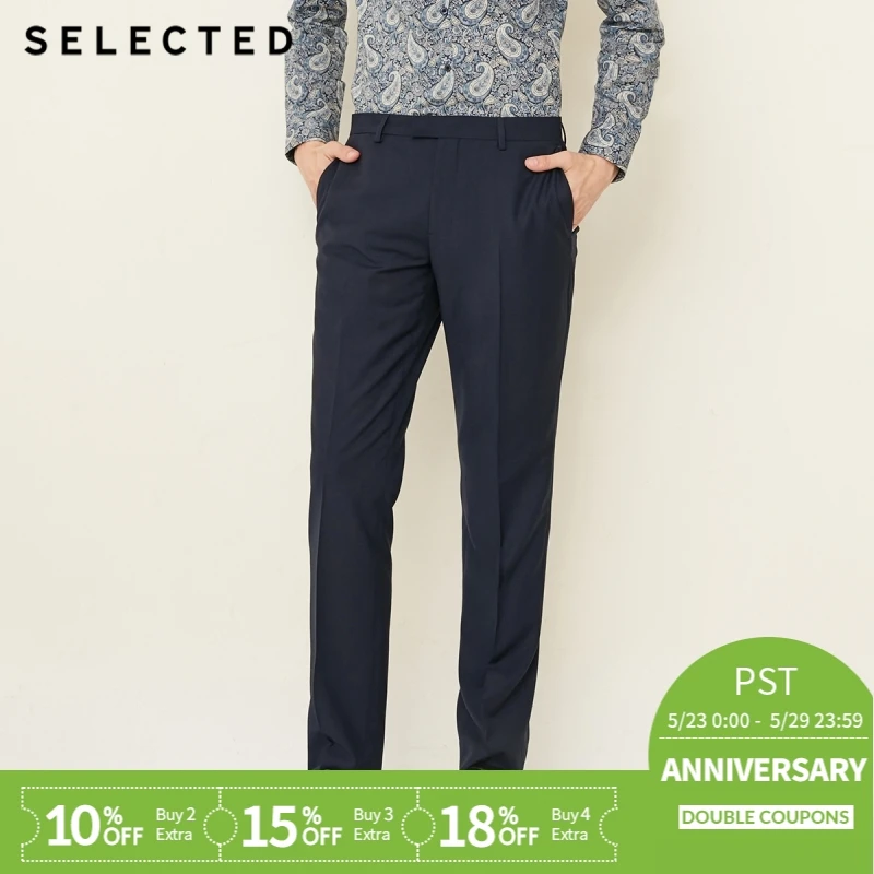 

SELECTED new men's pure color, vertical fashion, formal trousers, suit pants T|41836A508