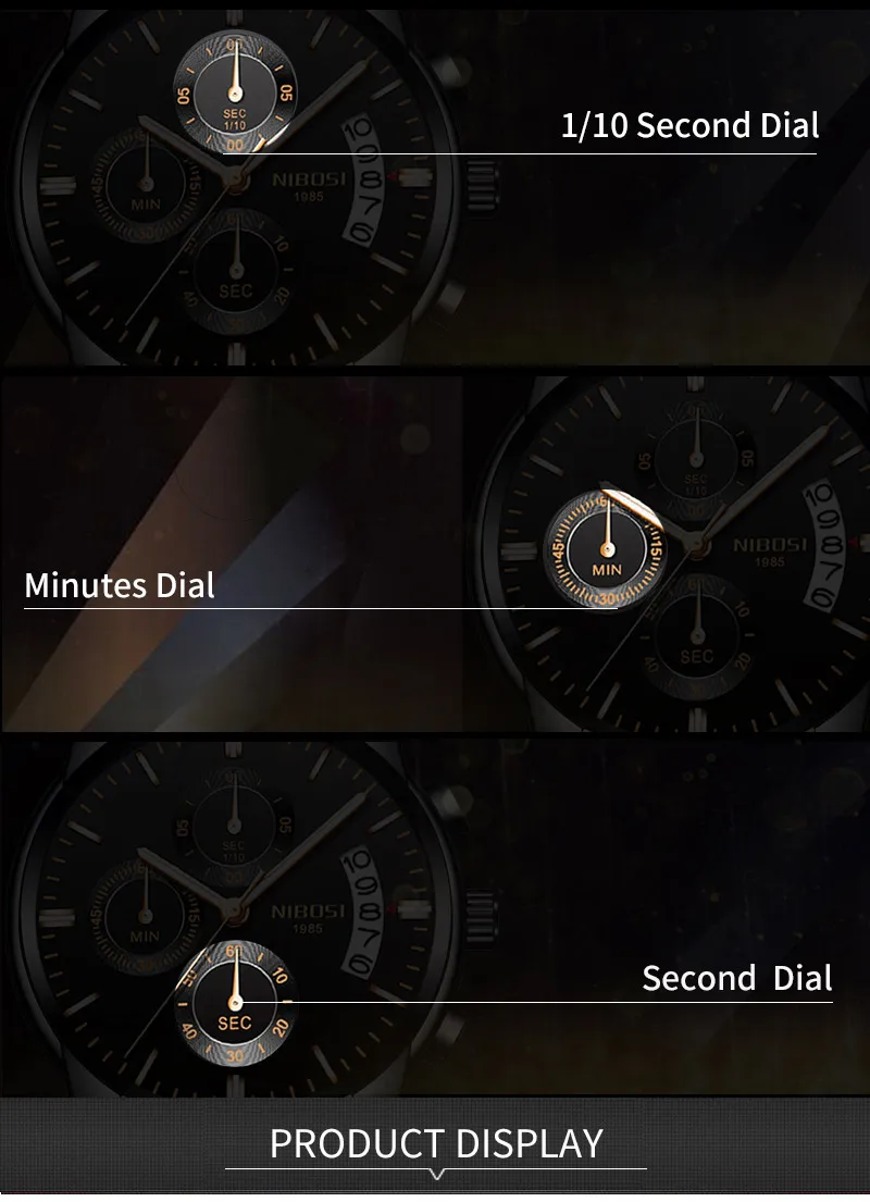 NIBOSI Mens Watches Top Brand Luxury Premium Luxury Fashion Luminous Waterproof Watch High-end Calfskin Pure Steel Strap Blue (5)