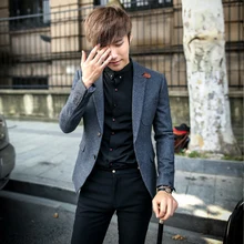 M-xxxl Новое модное мужское качественное утепленное шерстяное мужской повседневный костюм формальное платье верхняя одежда тонкий костюм певица костюмы