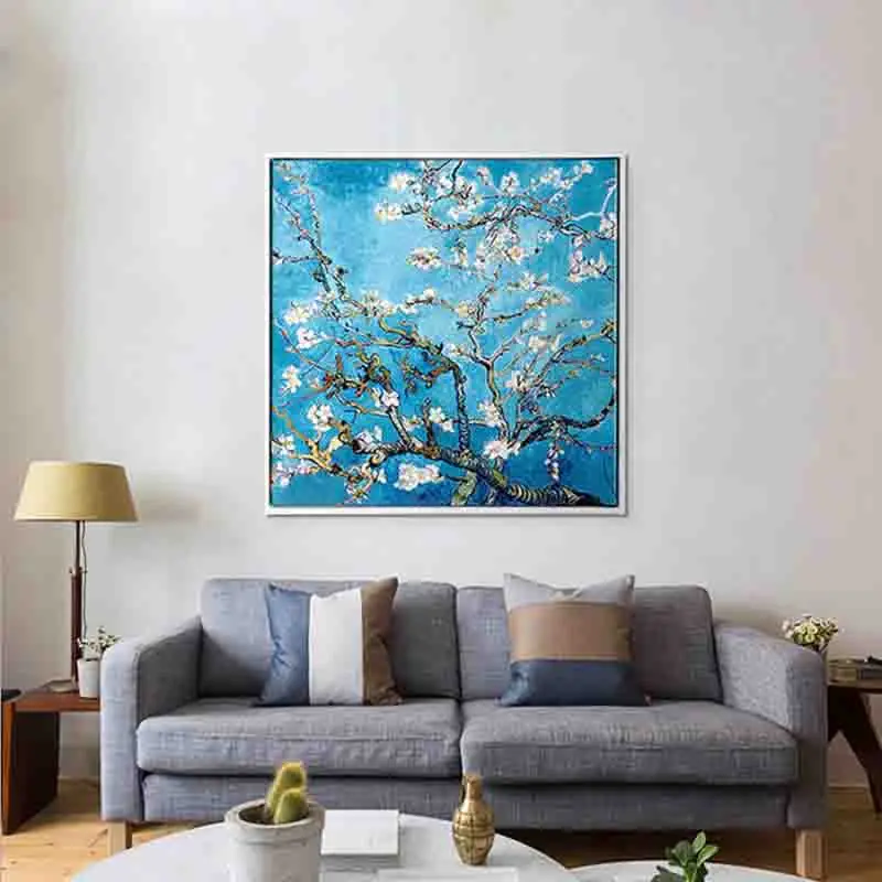 

Pure Apricot Blossom under the Blue Sky the Hope of Finite Life Bright Color Nice Art Picture Canvas Posters for Home Decoration
