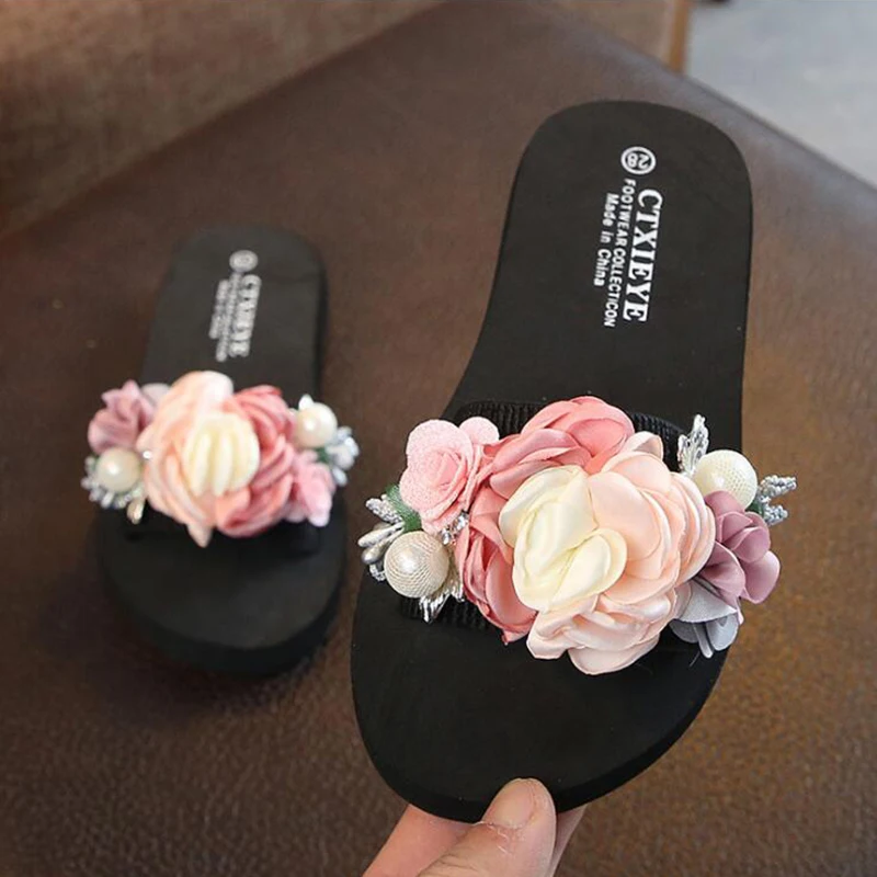 

Shoes Children Kids Summer Children Baby Girls Flower Flat Slipper Casual Shoes Comfortable Slip Beach flip flops kids sandals b