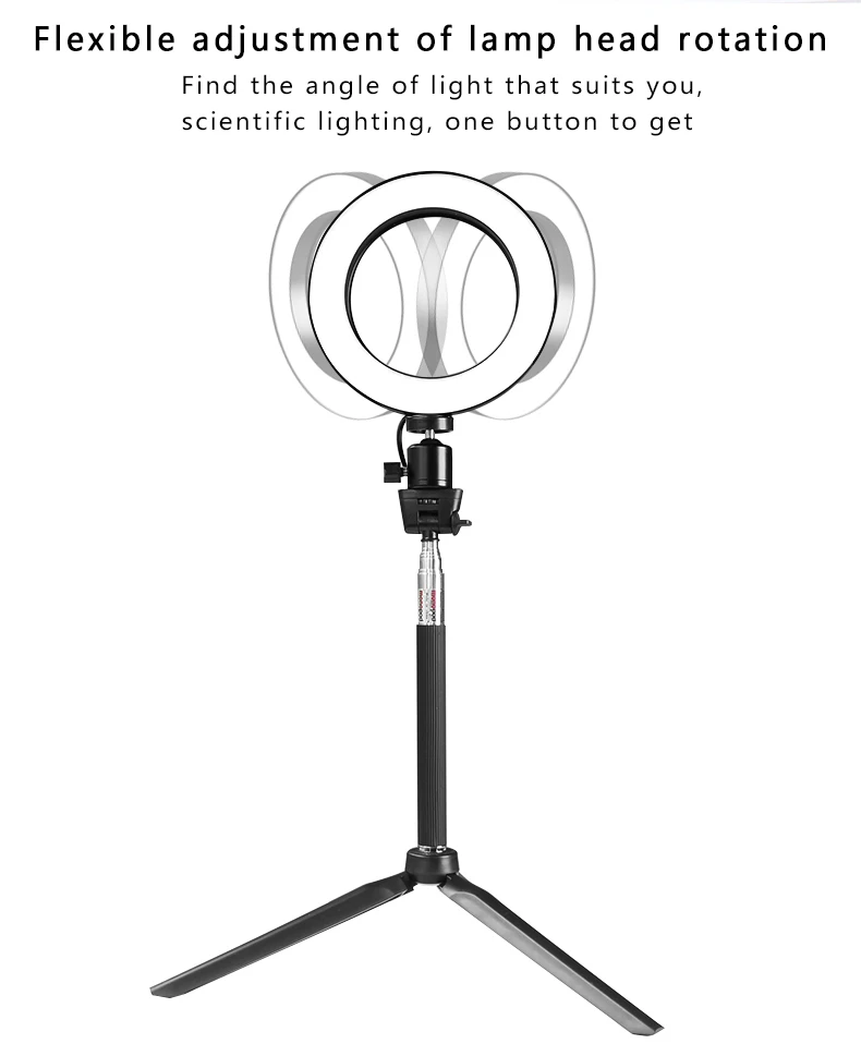 Dimmable LED Studio Camera Ring Light Photo Phone Video Light Annular Lamp With Tripods Selfie Stick Ring Fill Light For Canon - ANKUX Tech Co., Ltd