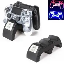 Контроллер светодио дный индикатор Зарядное устройство двойная ручка Dual USB зарядная станция станции Подставка для Playstation 4/PS4 pro/PS4 тонкий r20