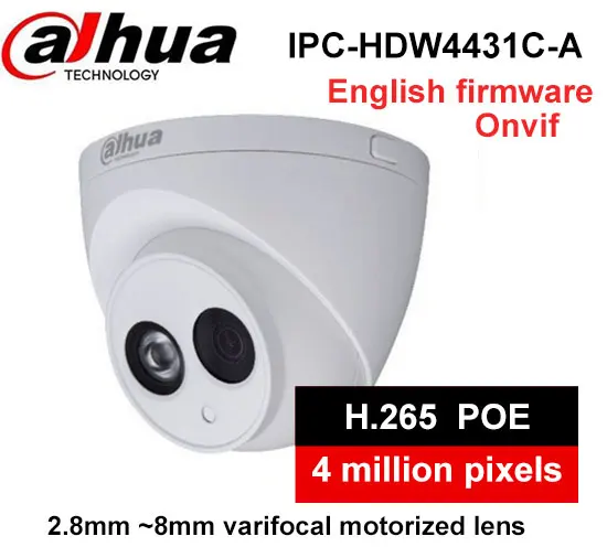

Dahua H2.65 IPC-HDW4431C-A Built-in MIC HD 4MP IR 50m network IP Camera cctv Dome Camera Support POE HDW4431C-A