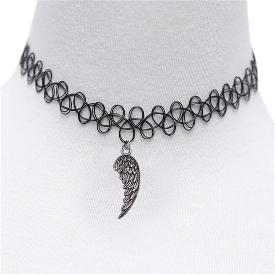 2018 Best Price Tattoo Choker Stretch Necklace Black Retro Henna