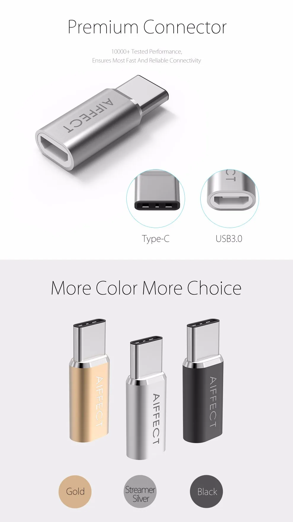 AIFFECT type C адаптер для Micro USB адаптер type-C к Micro B конвертер для мобильных телефонов ноутбуков планшетов