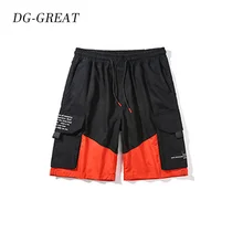 Мужские шорты-шаровары с боковыми карманами, повседневные мужские спортивные шорты в стиле хип-хоп, повседневные шорты в уличном стиле