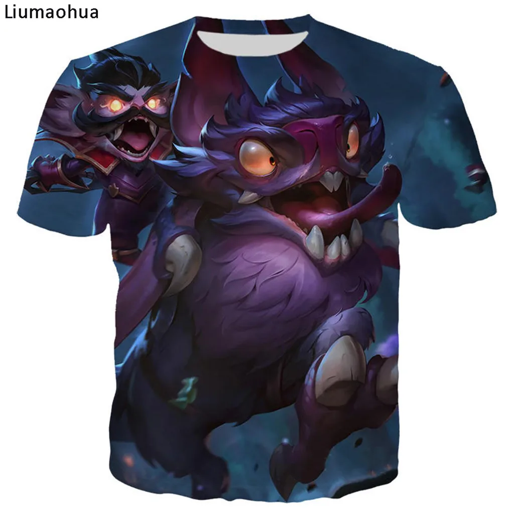 

Liumaohua Popular Game League Of Legends T Shirt Unisex 3D Printed T Shirts Short Sleeve Hero skin LOL T-Shirt Tops A-048
