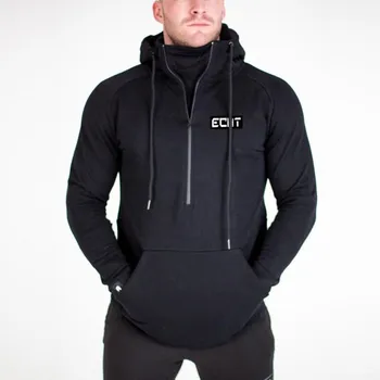 

Autumn cotton Hoodies Fashion Casual Zipper sweatshirt male gyms fitness Bodybuilding workout sportswear Hooded Jacket clothing