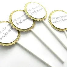 На заказ Блеск подружки невесты, подружки невесты свадебный душ кекс топперы помолвечерние вка вечеринка украшения пончик зубочистки