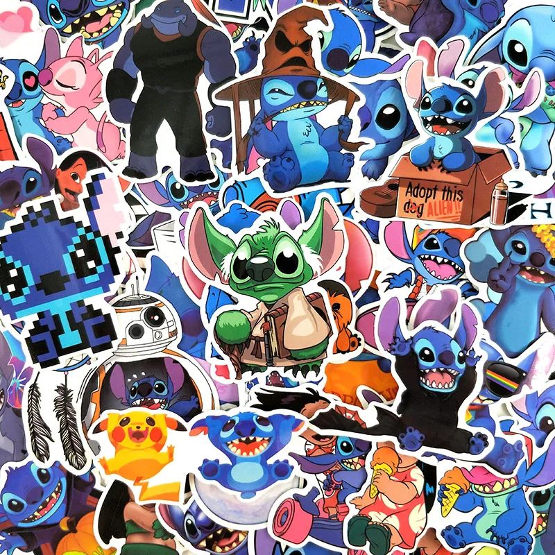 Classic Lilo Pelekai Monster Stitch Stickers for Motorcycle, Skateboard, Refrigerator, Package Box, Guitar - Funny Stickers image 4