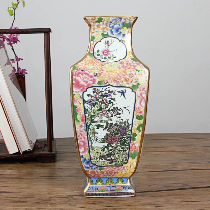 Classic Artistic Antique Porcelain Flower Vase Jingdezhen Handmade