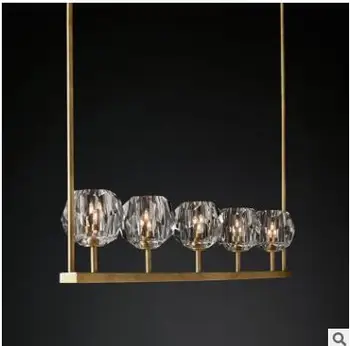

Engineering chandelier American minimalist villa hotel crystal lamp living room restaurant bar rectangular crystal chandelier