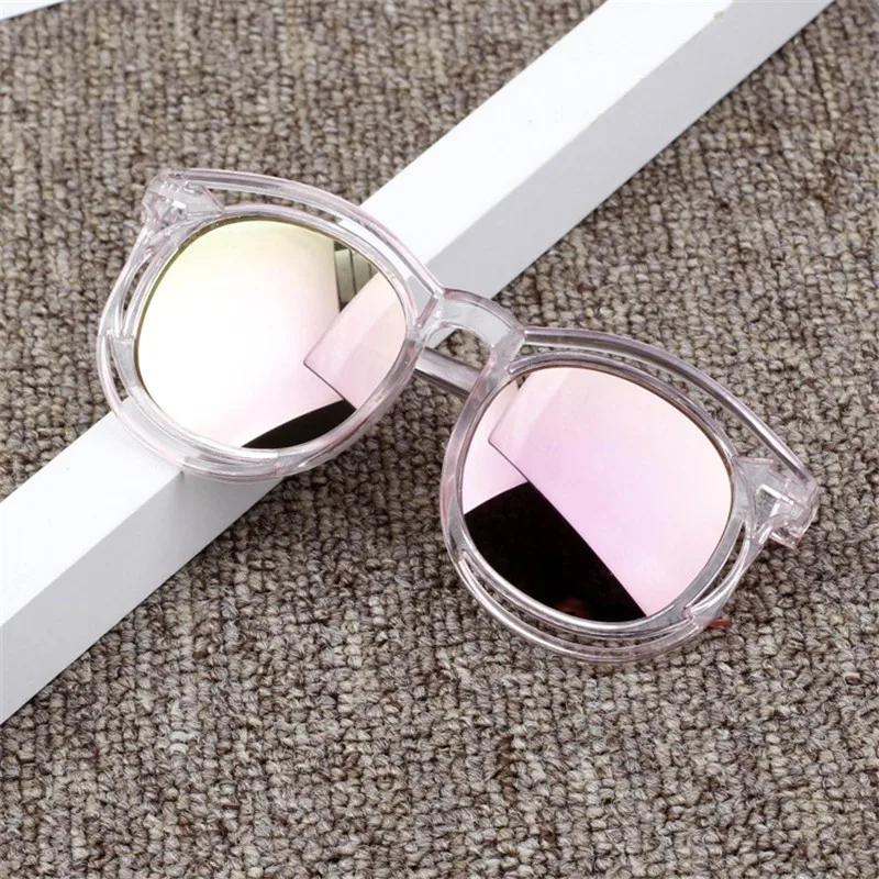 Iboode, зеркальные линзы, солнцезащитные очки, светоотражающие, для детей, солнцезащитные очки для мальчиков и девочек, прозрачная оправа, модный тренд, защита от ультрафиолета