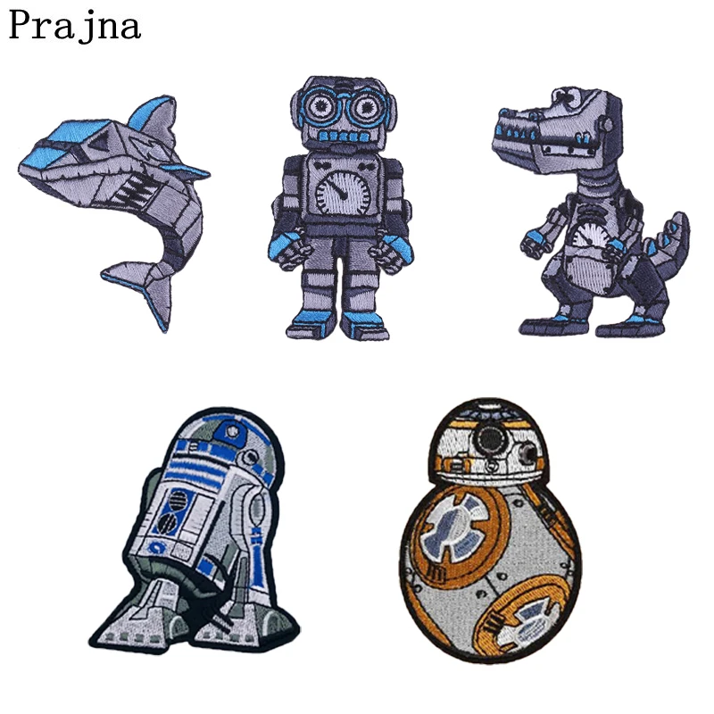 

Prajna Star Wars Robot Iron On Patches Jurassic Park Embroidered Patch For Clothing Hat Badge Apparel Decoration Stickers E