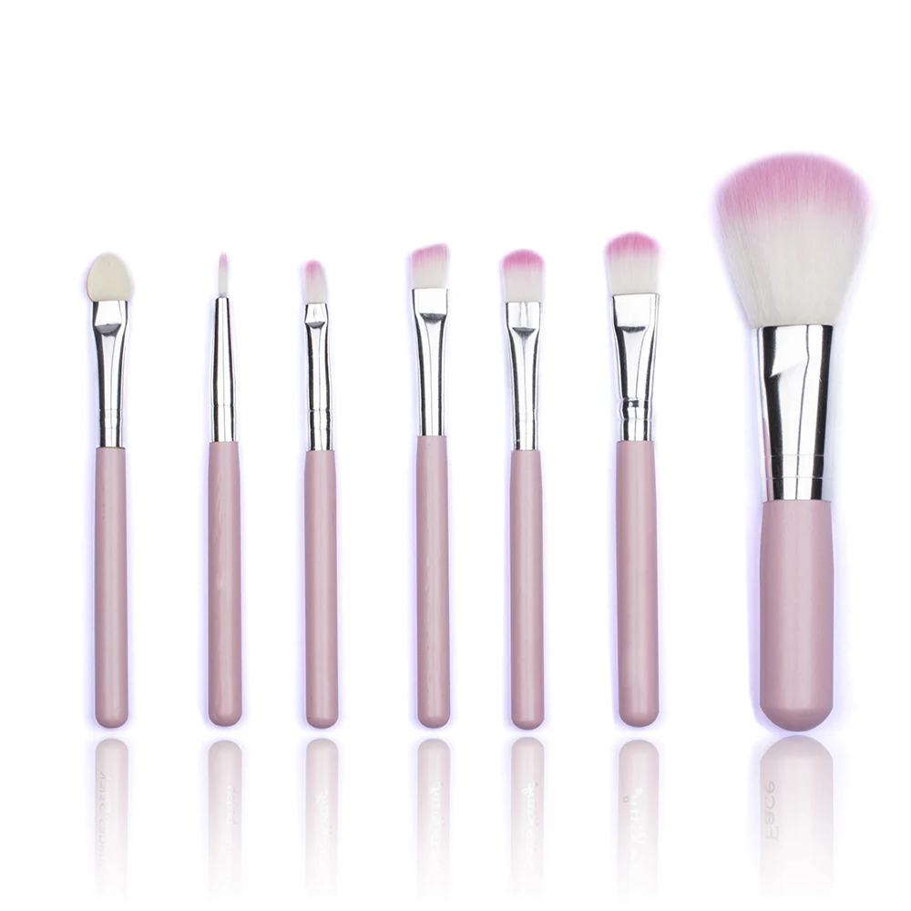 

BBL 7pcs/set Pink Makeup Set Eyeshadow Eyebrow Brushes Foundation Powder Blush Blending Set Lip Brush Pincel De Maquiagem