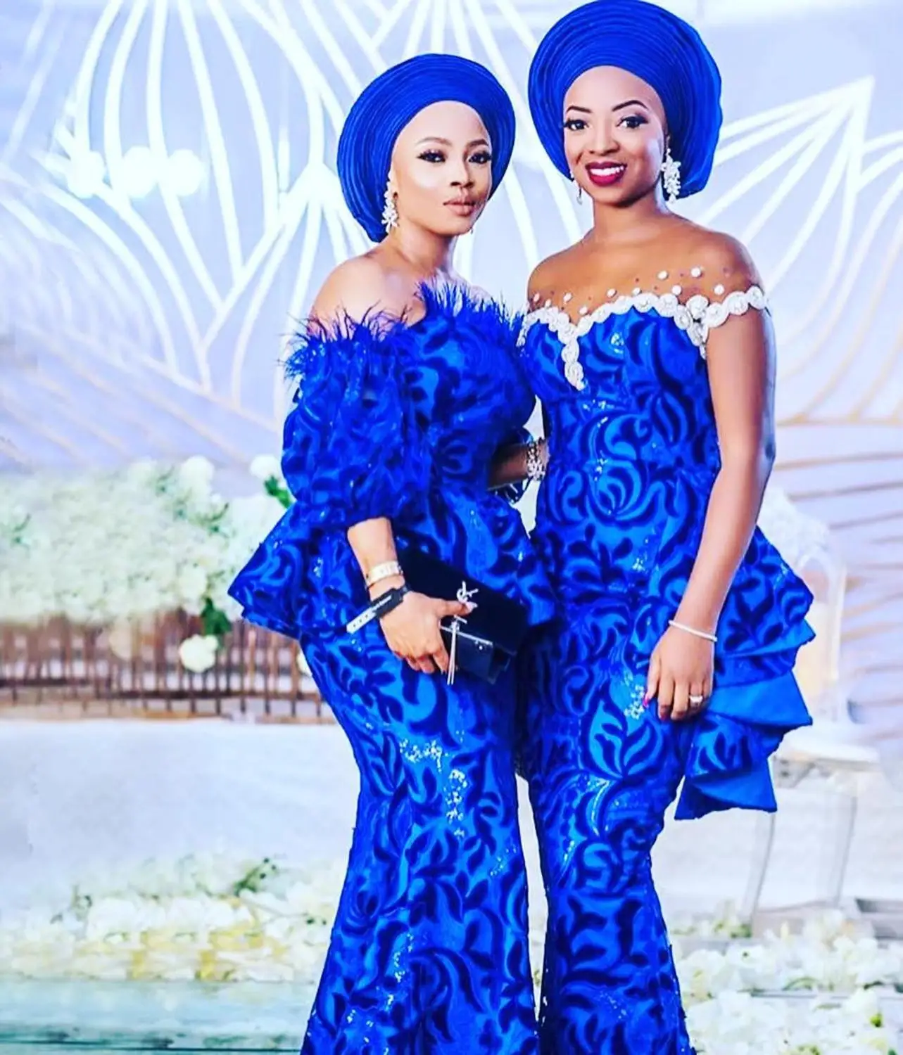 

Latest Blue Sequins Lace Fabric High Quality Embroidery African Lace for Wedding Dress Nigerian Velvet Lace Fabrics APW1710B