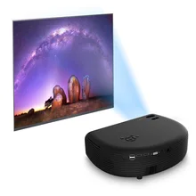 COOLUX HD Portable Projector 3000 Lumen Support 1080P Video Games Home Theater Projector Movie Beamer with Built-in Speaker