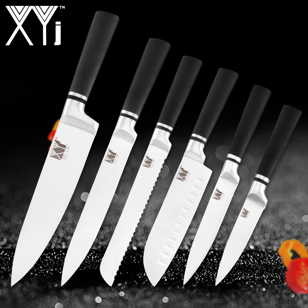 

XYj Kitchen Knife Set Stainless Steel Knife Set Accessories Fruit Paring Utility Santoku Chef Slicing Bread Knives Cooking Tools
