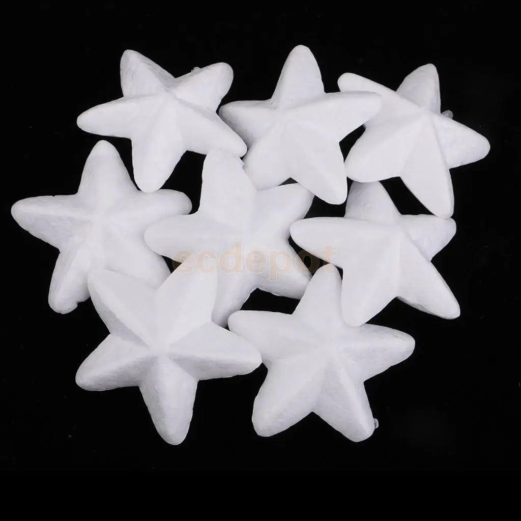 30 Pieces Star Shape Polystyrene Styrofoam Foam for Model Making DIY Christmas Ornament Decorations Modeling Craft 5cm