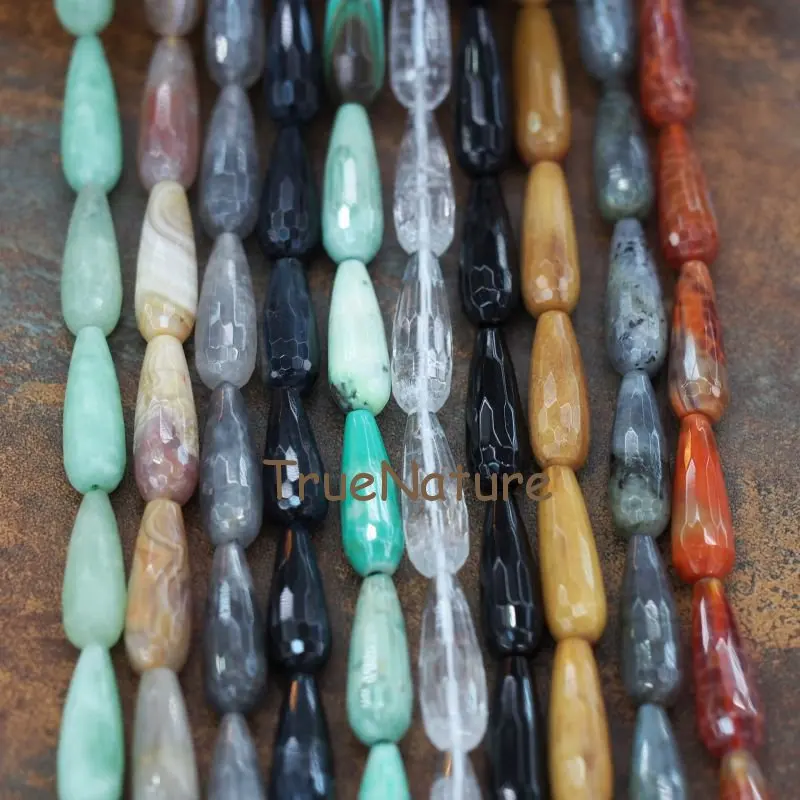 20170926-BE6134- Faceted Pear Shape Loose Beads-10x30mm-4.16g