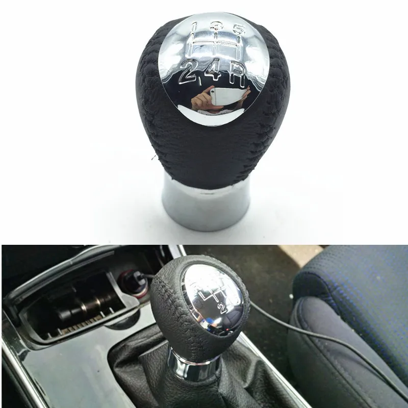 

Chromed 5/6 Speed MT Gear Shift Knob Shifter Lever for Mazda 3 5 6 RX-8 323 PREMACY MPV Leather Lever Stick Pen Car Styling Part