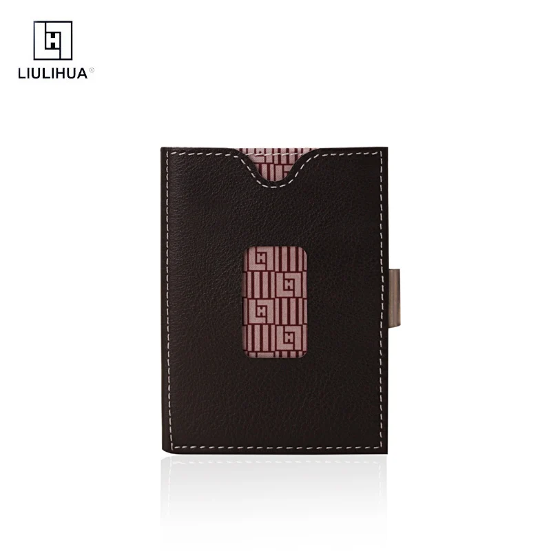 

LLH Wholesale personalized Brand Fashion Leather business card holder money thin slim wallet Multifunctional Mini Wallet