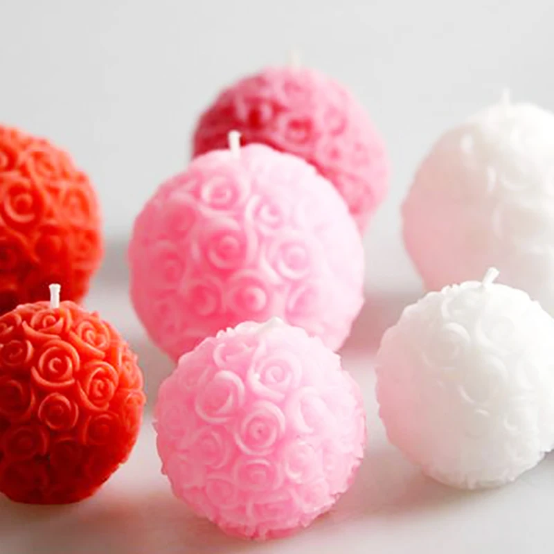 Гибкий 3D цветок розы мяч мягкий силиконовый изготовление мыла, свеч DIY прессформы