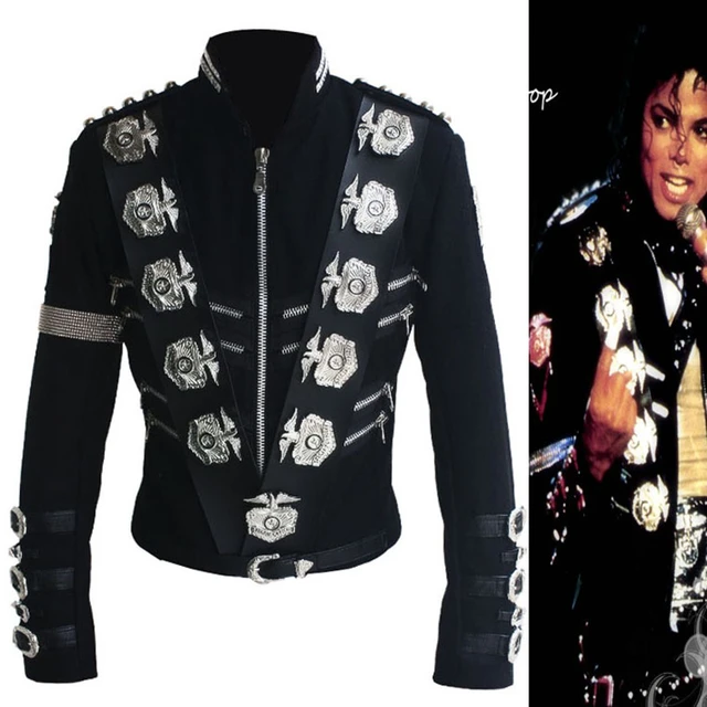 Classic Mj Michael Jackson Bad Black Classic Jacket With Silver
