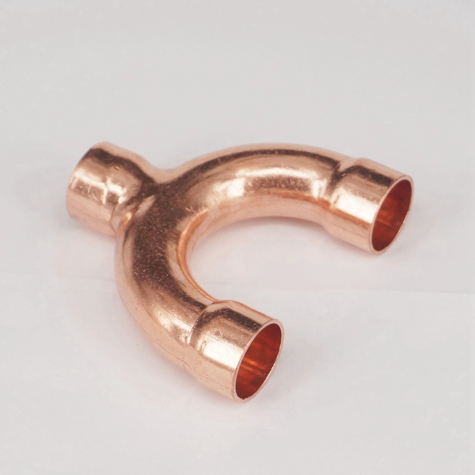 19x1.15x60mm Copper End Feed Equal Y shape 3 Way Pipe Fitting Plumbing