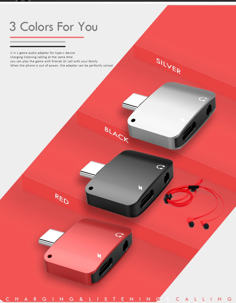 !ACCEZZ 2 in 1 Usb Type C to 3.5mm Aux Audio And Charger Adapter For Xiaomi 6 Nubian n17 Charge Headphone Jack Connect Splitter (3)